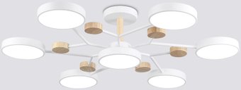 Подвесная люстра Ambrella FL4864/7 WH/WD (белый/дерево)