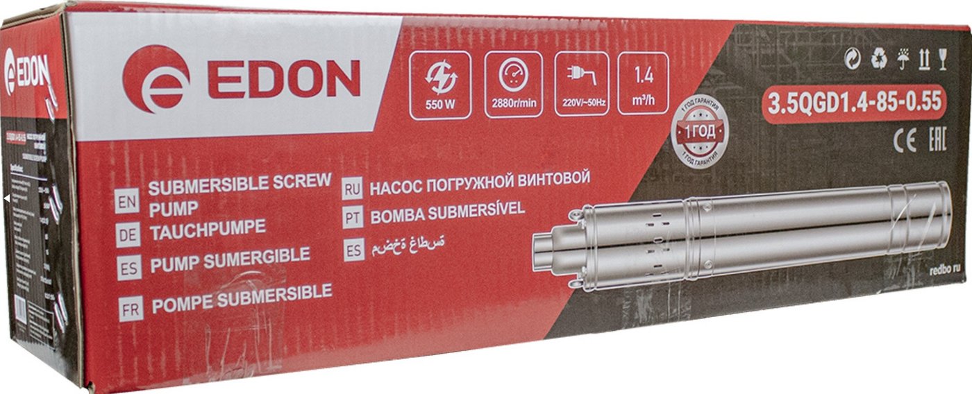 Скважинный насос Edon 3.5QGD1.4-85-0.55