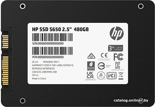 SSD HP S650 480GB 345M9AA
