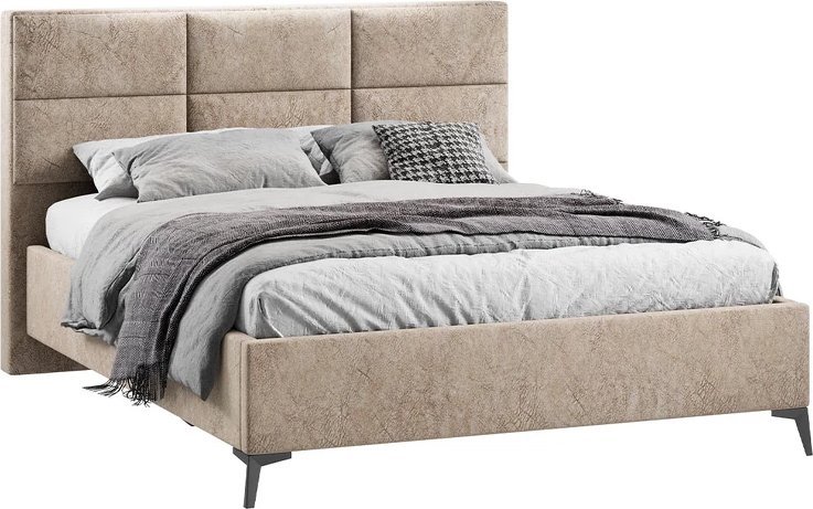 Кровать Трия Делана Тип 1 с подъемным механизмом 160x200 (микровелюр Wellmart Dark Beige)