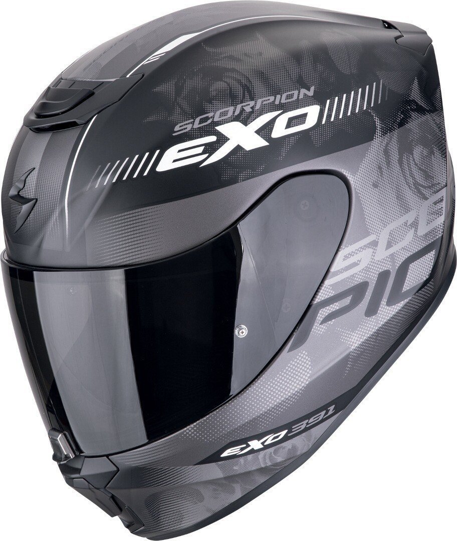 Мотошлем Scorpion Exo Exo-391 Ava (р. XS, черный матовый/серебристый/белый)