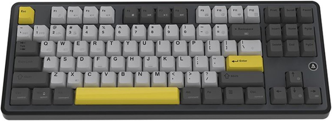 Клавиатура Ajazz AK870 Without Screen (черный/серый/желтый, Ajazz Gift)