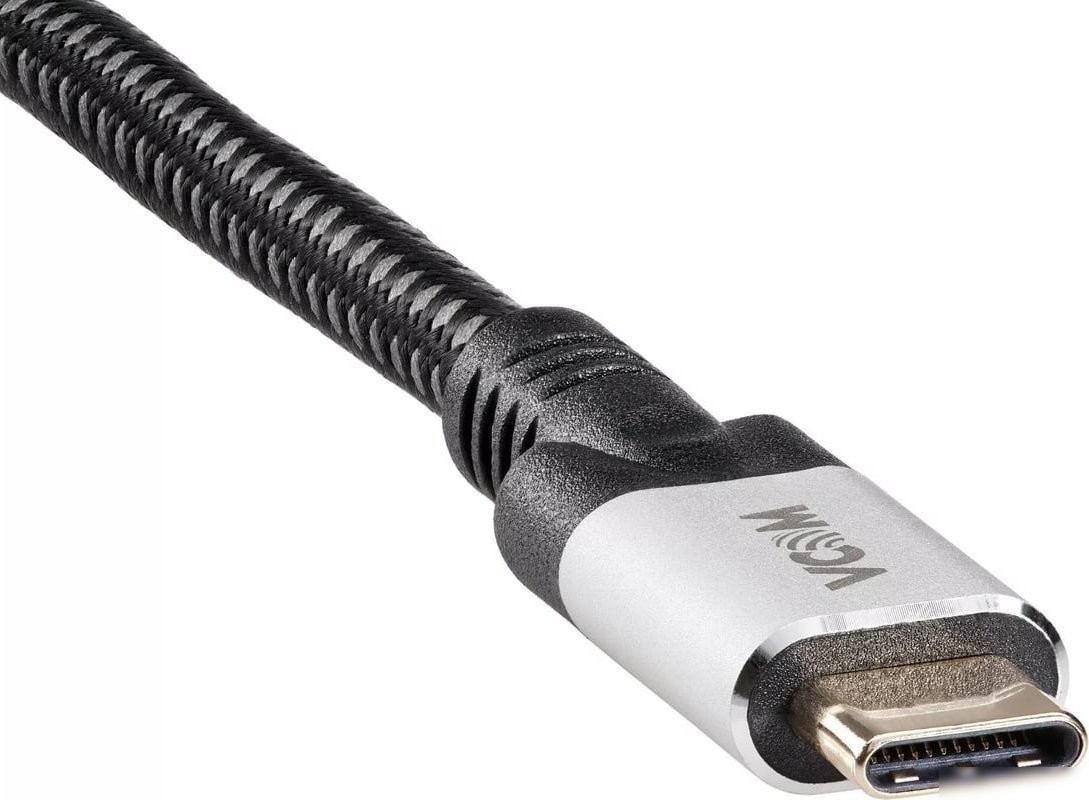 Кабель VCOM CU422VB-1.8 USB 3.1 Type C - DisplayPort (1.8 м, черный/серый)