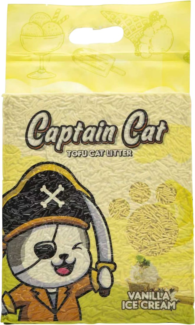 Наполнитель для туалета Captain Cat Тофу Ванильное Мороженое (7 л/2.5 кг)