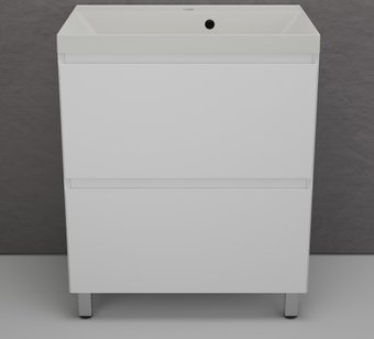 Symbolite Тумба под умывальник Манхэттен 70 Plus 2 ящика + Asti 70x45 (белый матовый/жасмин)