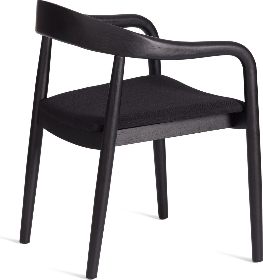 Стул с подлокотниками TetChair Baldur (дерево вяз/ткань лен, черный/черный лен)