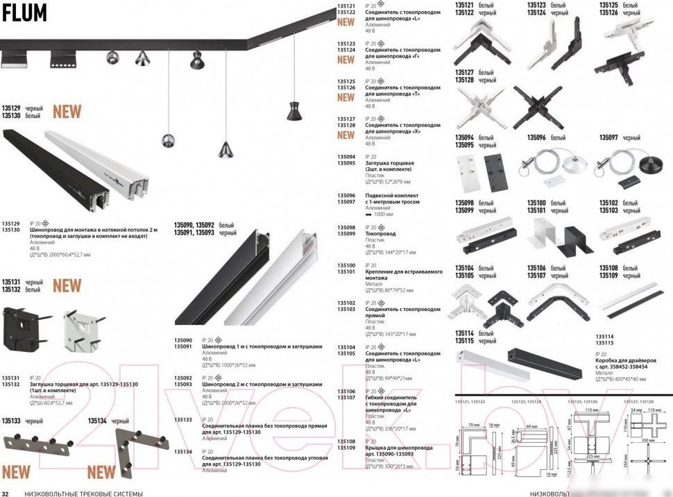 Трековый светильник Novotech Flum 135101 (черный)