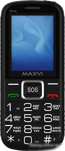 Кнопочный телефон Maxvi B21ds (черный)