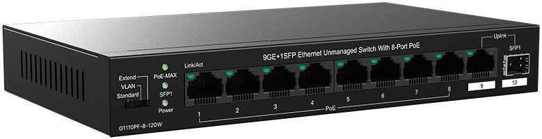 Неуправляемый коммутатор IP-COM G1110PF-8-120W