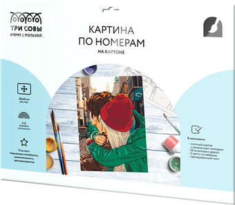 Картина по номерам Три совы Любовь КК_44044