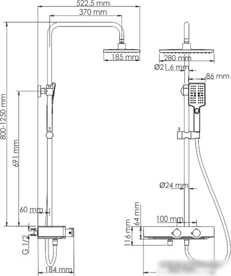 Душевая система Wasserkraft A11301
