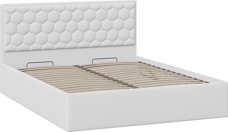 Кровать Трия Порто Универсальная с ПМ 140x200 (экокожа белая Polo)