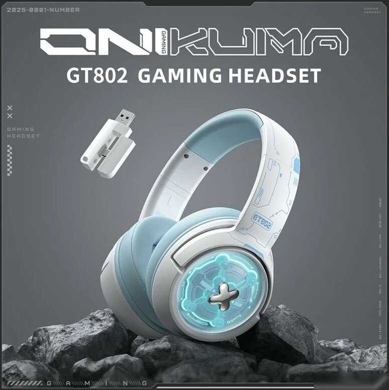 Наушники Onikuma GT802 (белый/голубой)
