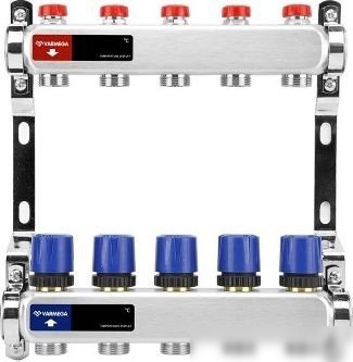 Запорная арматура Varmega Коллекторная группа для отопления ВР 1", на 10 контуров 3/4" EK VM15510