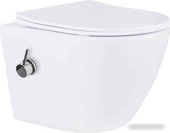 Унитаз подвесной Roxen Antares Bidet в комплекте с инсталляцией StounFix Slim 6 в 1 934445 (кнопка: белый глянец)
