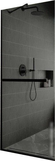 Душевая стенка MaybahGlass 109x119 MGD-717-6у (графитовое стекло/черный)