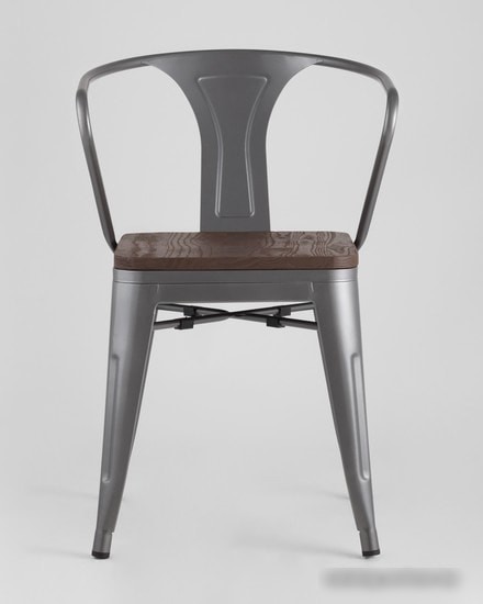 Стул с подлокотниками Stool Group Tolix ARM wood c подлокотниками (серебристый)