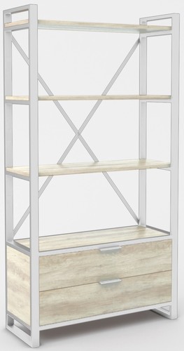 Стеллаж Hype Mebel Стандарт Люкс 50x170 (белый/древесина белая)