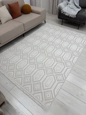 Ковер для жилой комнаты Radjab Carpet Поло Прямоугольник EN 262 12449RK (0.8x1.5, Cream)