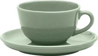 Чашка с блюдцем Oxford Flat Shape Matcha 136122 AO04-1A04