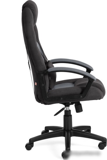 Кресло TetChair Driver (флок/ткань, черный/серый)