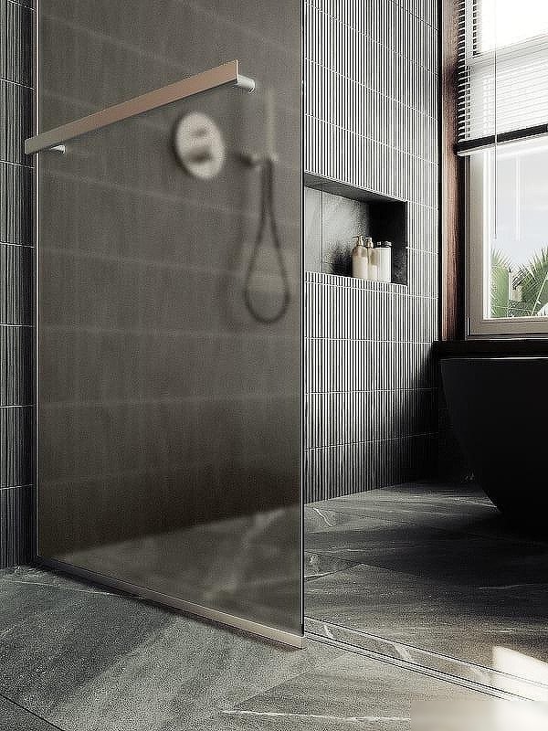 Душевая стенка MaybahGlass 99x195 MGD-1460-5у (бронзовое матовое стекло/хром матовый)