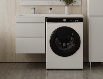 Symbolite Тумба с умывальником Даллас 110 Люкс Plus + Даллас 110x48 (подвесная, левый, белый)
