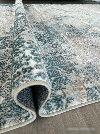 Ковер для жилой комнаты Radjab Carpet Бьянка прямоугольник D057A 7584RK-b 1.6x2.3 (cream shirink/blue fdy)