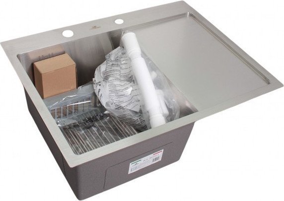 Кухонная мойка Wisent WS-36550-L/GER013 (с сифоном, дозатором и коландером)