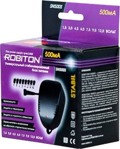 Адаптер питания Robiton SN500S 500мА БЛ04400