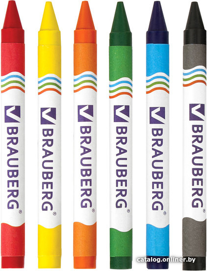 Восковые мелки BRAUBERG Пифагор 222961 (6 цв)