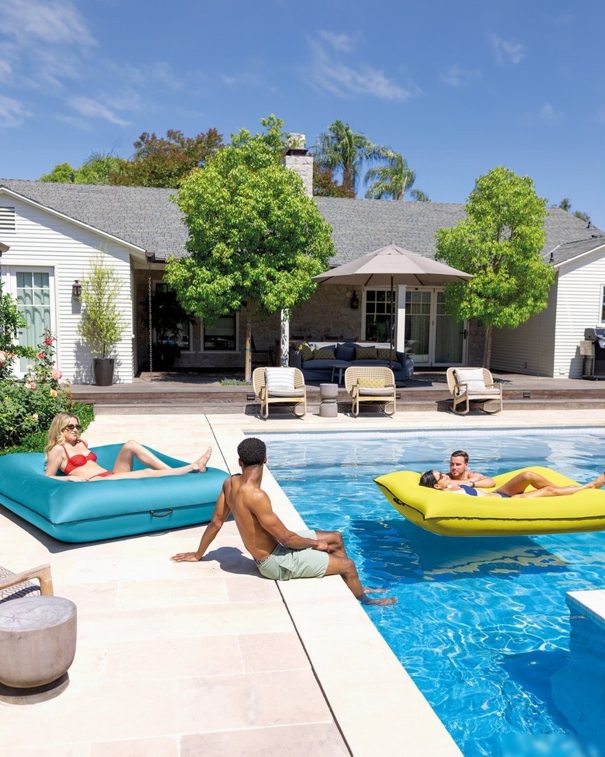 Надувной матрас для плавания Intex Luxe Inflatable Sport Lounge 56794-1 (голубой)