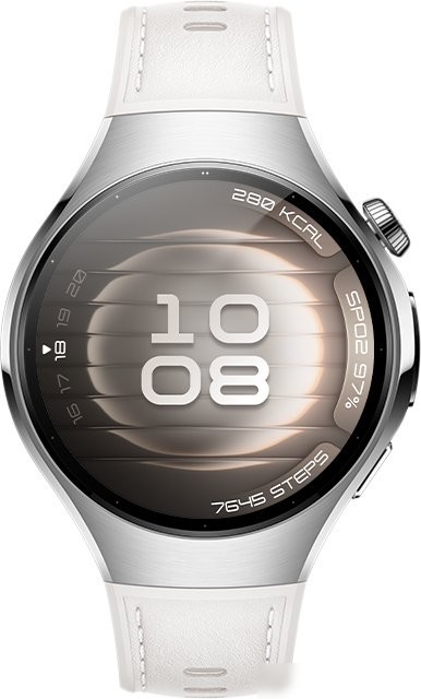 Умные часы Huawei Watch 5 42 мм (серебристый, с белым силиконовым ремешком, международная версия)
