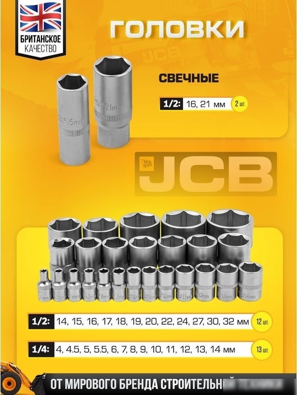 Универсальный набор инструментов JCB JCB-4821-5 (82 предмета)