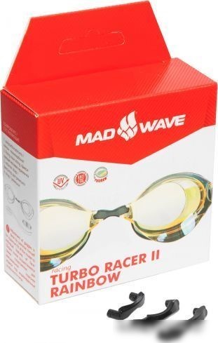 Очки для плавания Mad Wave Turbo Racer II Rainbow (желтый)