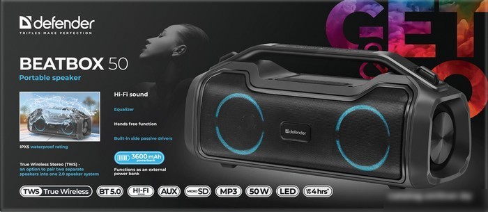 Беспроводная колонка Defender Beatbox 50
