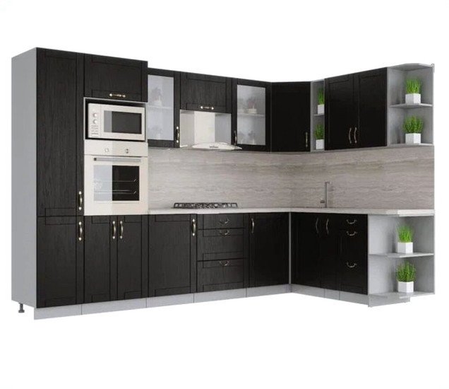 Готовая кухня Интерлиния Мила Крафт 1.88x3.2 правая (дуб английский)
