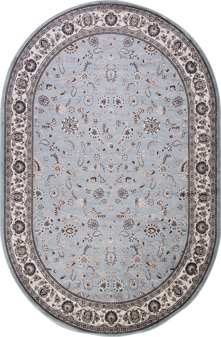 Ковер для жилой комнаты Merinos Valencia Deluxe d251-OVAL-L.BLUE-BROWN (1.5х3)