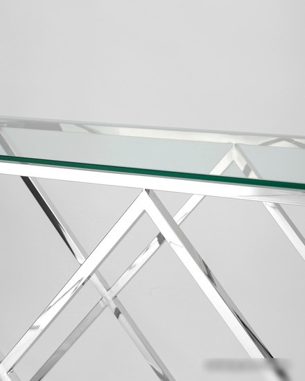 Консольный стол Stool Group Инсигния 120x40 ECST-026 (прозрачное стекло/сталь серебристый)
