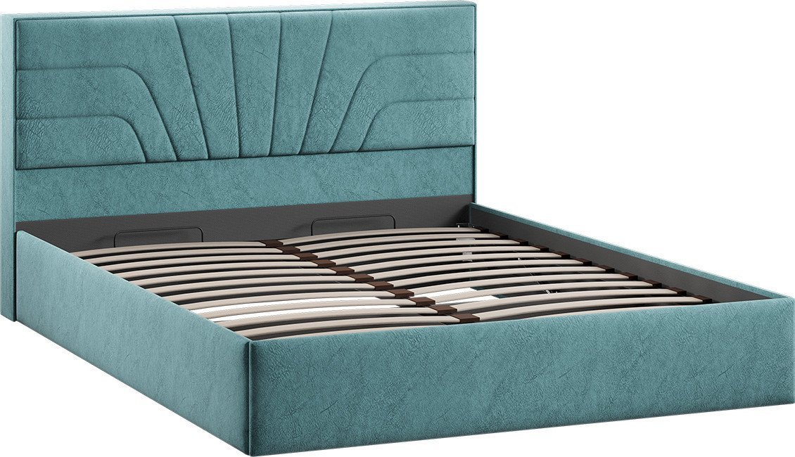 Кровать Трия Пандора с ПМ и заглушиной 160x200 Тип 1 (микровелюр Wellmart Indigo)
