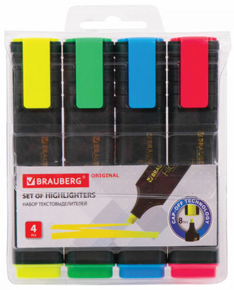 Текстовыделитель BRAUBERG Original 151689 (4 шт)