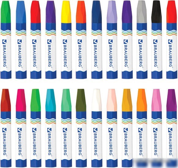 Восковые мелки BRAUBERG 222972 (24 цв)
