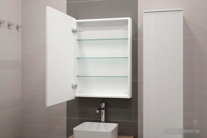 Континент Шкаф с зеркалом Allure Led 55x80 (левый)