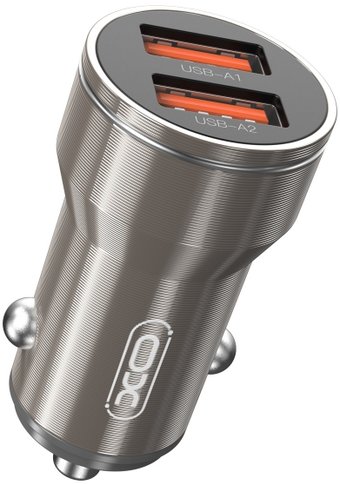 Автомобильное зарядное XO CC48 (серый)