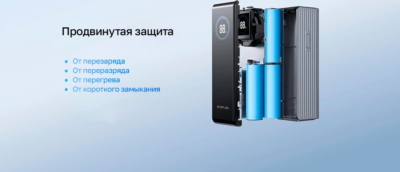 Внешний аккумулятор EcoFlow Rapid 25000mAh (без кабелей, 170 Вт, серебристый)