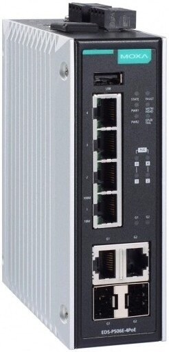 Управляемый коммутатор 2-го уровня Moxa EDS-P506E-4PoE-2GTXSFP-T Управляемый коммутатор 2-го уровня Moxa EDS-P506E-4PoE-2GTXSFP-T