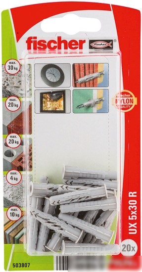 Дюбель универсальный Fischer UX 5X30 R K NV 503807 (20 шт)