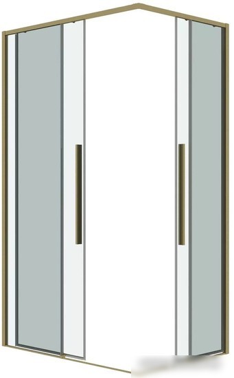 Душевой уголок Grossman Galaxy 90x70x195 300.K33.01.9070.32.00 (золото сатин/прозрачное стекло)