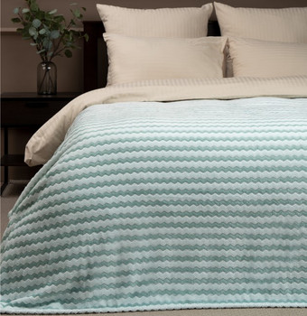 Плед Tex Republic Absolute Зигзаг двухцветный Flannel 200x220 92577 (бирюзовый)