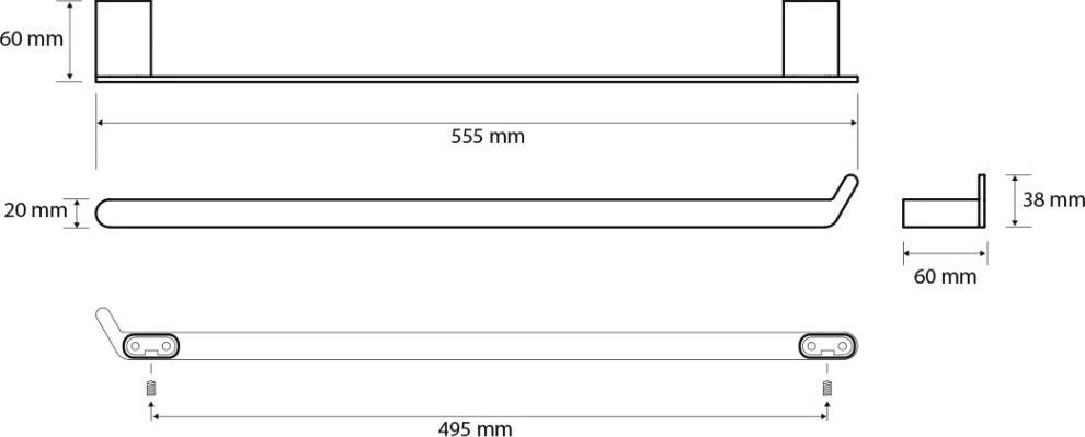 Аксессуары для ванной и туалета Bemeta Organic 167104360 (495мм, черный матовый)